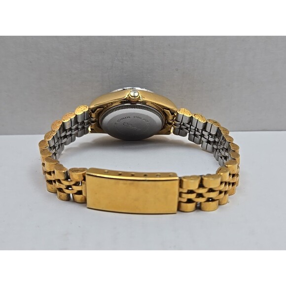 Dufonte Lucien Piccard Ladies Quartz Watch Gold Tone Diamond Accents New Battery - Picture 8 of 12